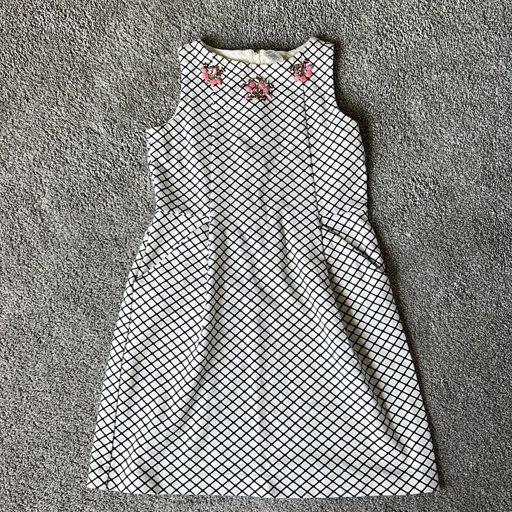 J. Crew Crew Cuts Navy Embellished sleeveless dress with pockets
